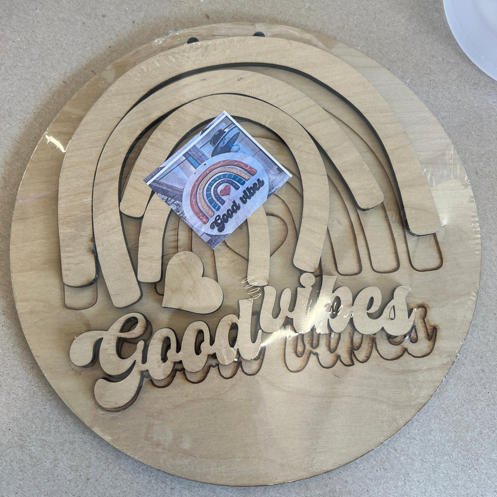 Kids Good Vibes Rainbow Birch Sign