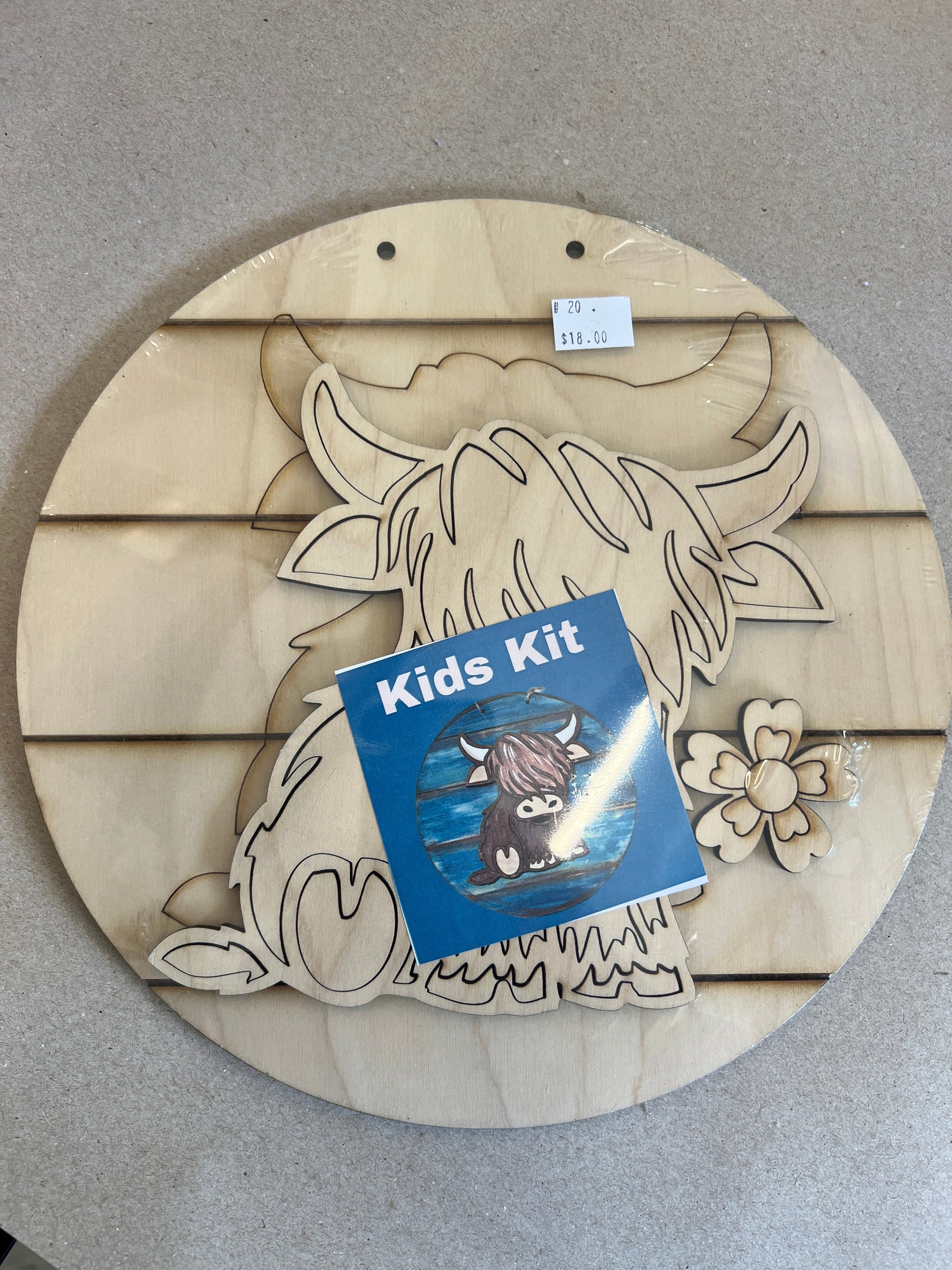 Kids Hairy Cow Birch Sign