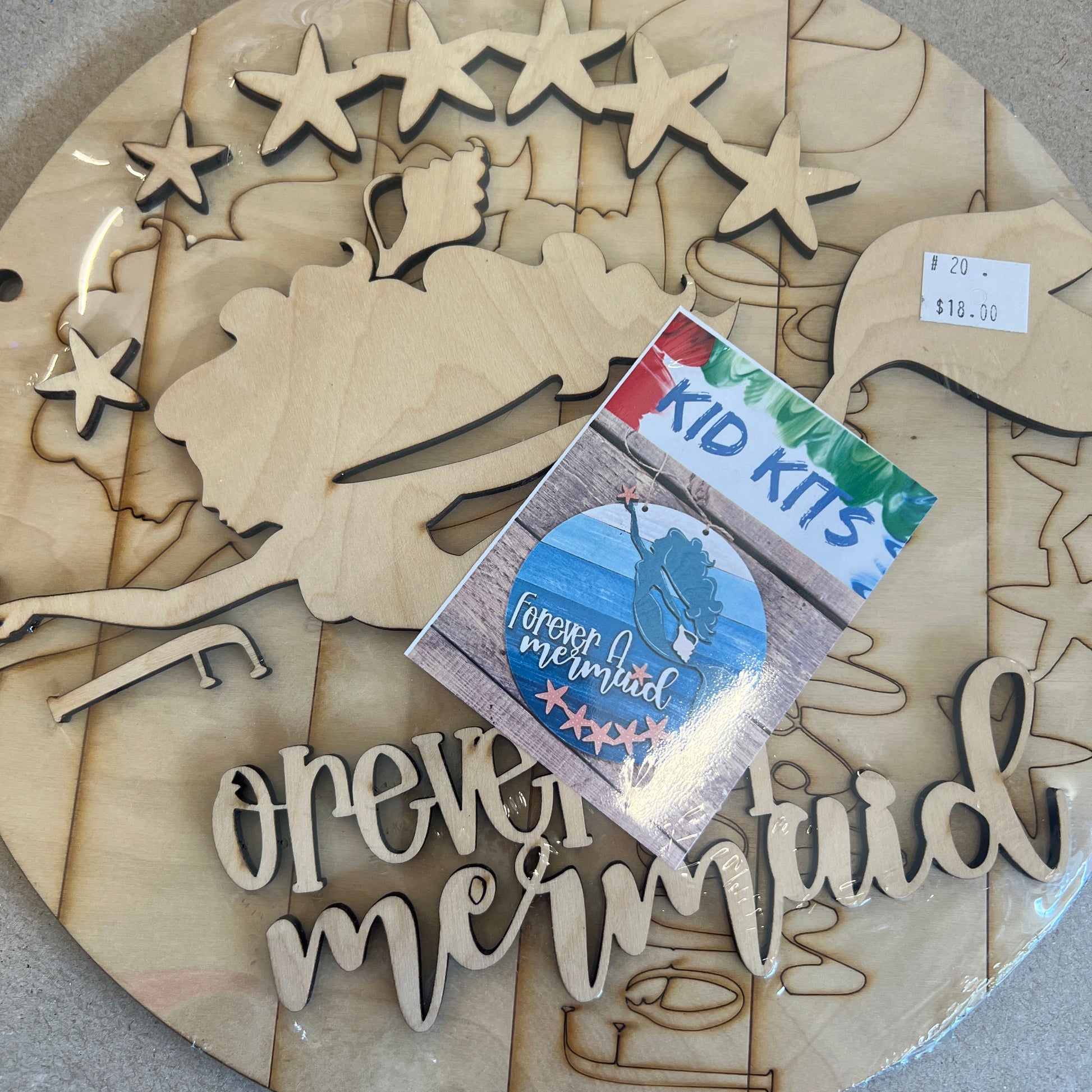 Kids Forever a Mermaid Birch Sign