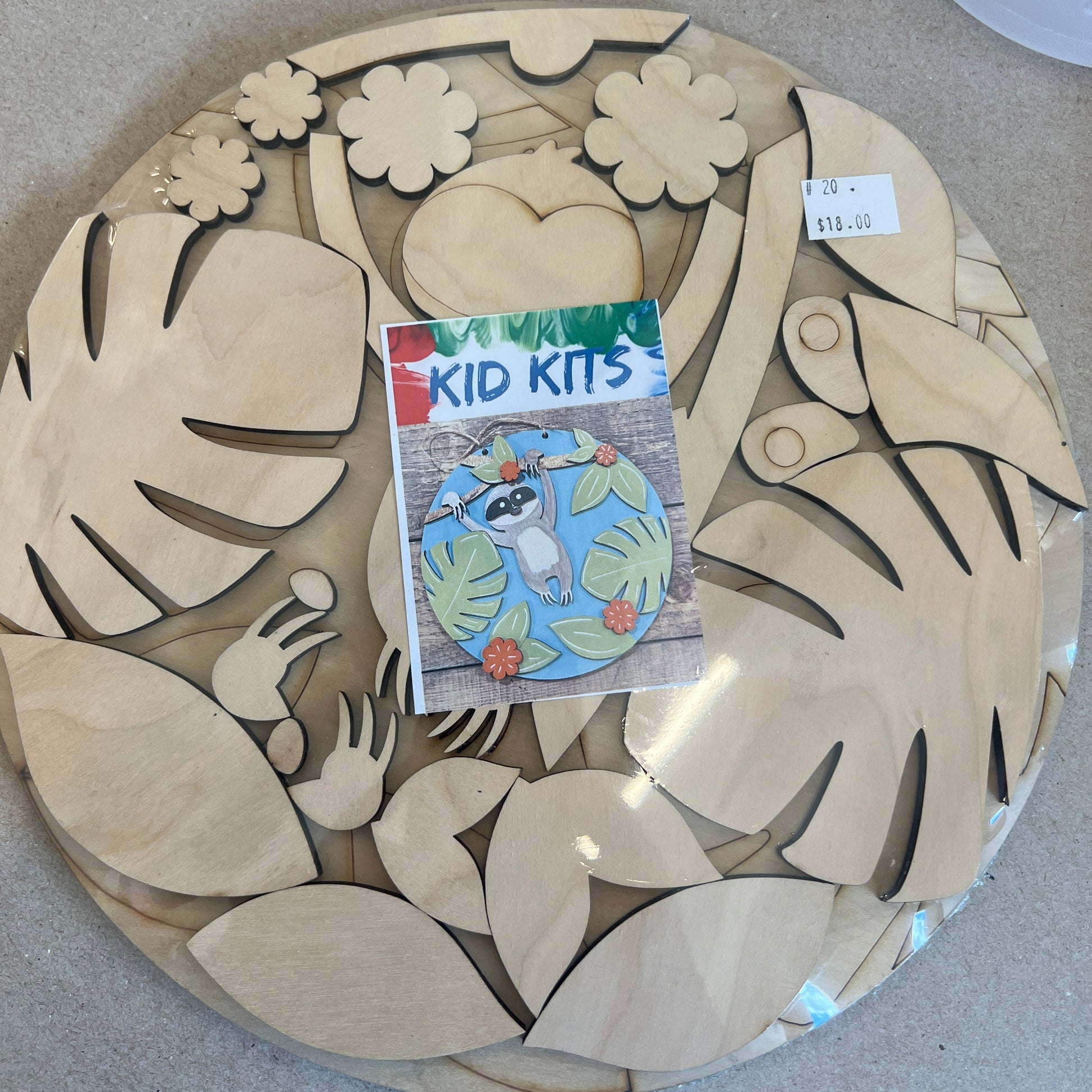 Kids Jungle Sloth Birch Sign