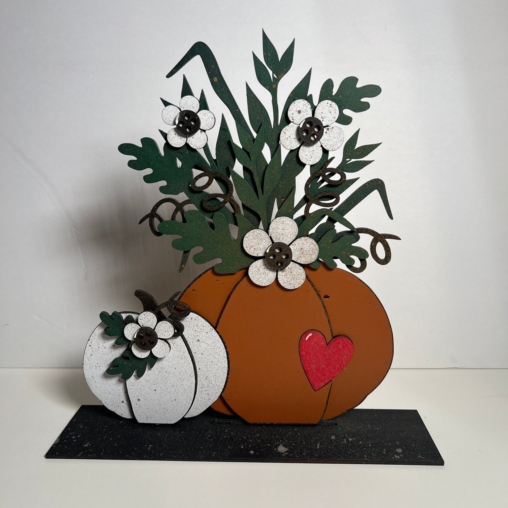 Pumpkin Flowers Shelf Sitter
