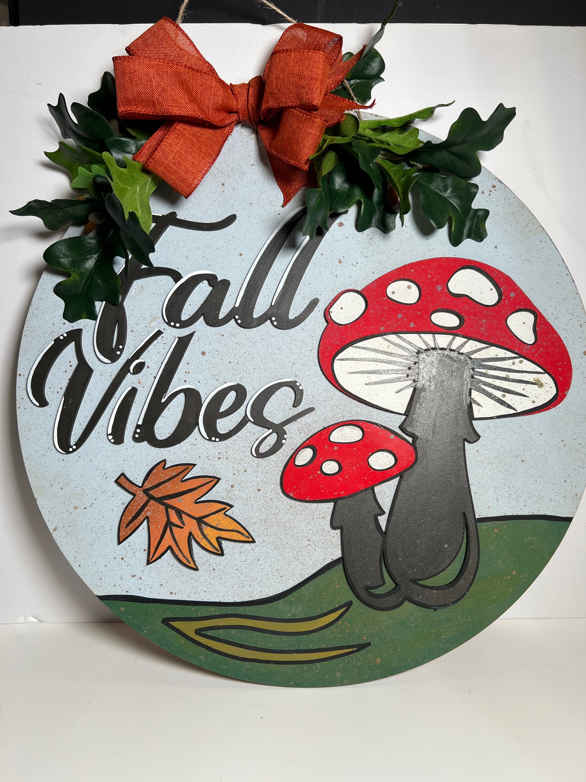 Fall Vibes Mushroom Door Hanger