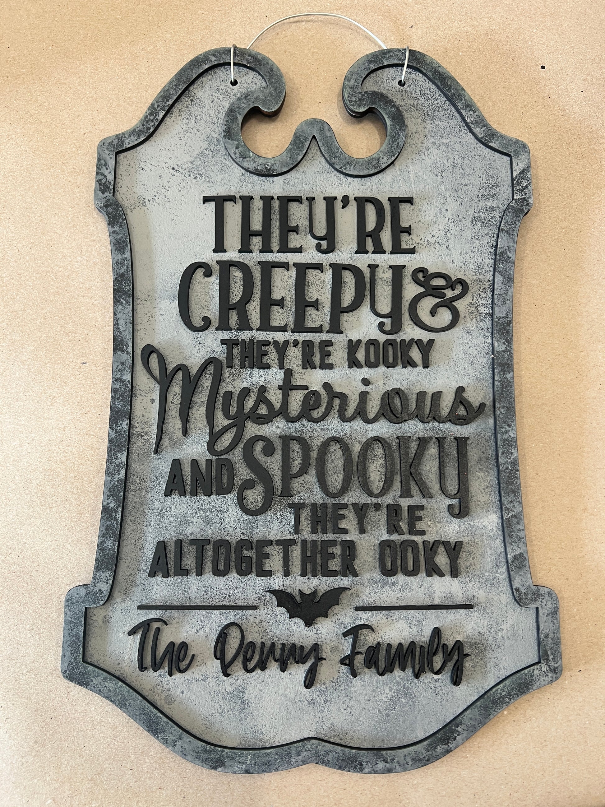 Creepy Spooky Family Customized Door Hanger